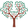 a stylized tree with green leaves and a brown trunk symbolizing growth and nature related to 14 types of trees