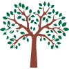 illustration of a tree with a sturdy brown trunk and vibrant green leaves symbolizing growth and nature representing 16 types of trees